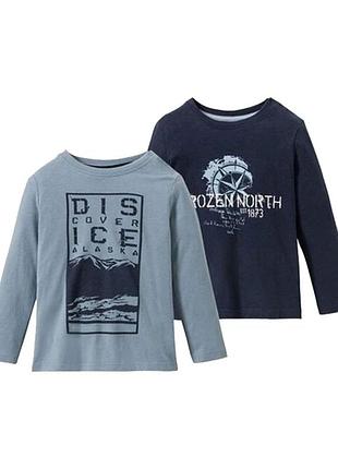 Комплект регланів 2 штуки розмір 110/116 фірми lupilu лонгслів набір в садочок сад для дому (синій)