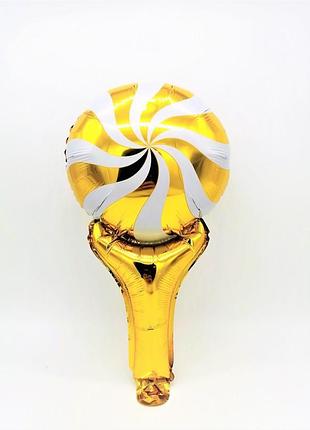 Шар "lollipop" золотой из фольги (28 см) – декор для праздников и фотосессий