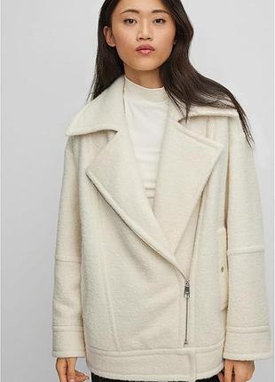 Молочне пальто jafea wool blend jacket від hugo boss