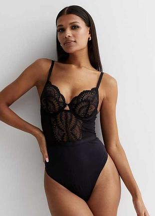 Розкішний боді з мереживною вставкою 🖤