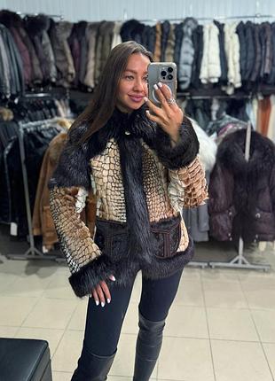 Куртка дублянка з натурального хутра поні бобер