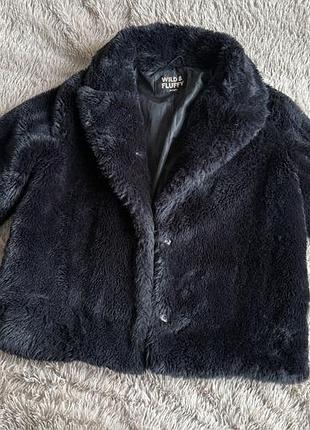 Чорна еко-шубка