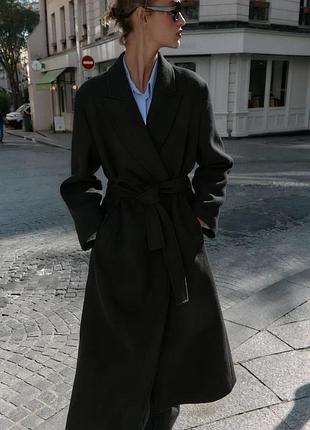 Пальто жіноче чорне вовняне zara new