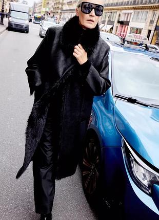 Пальто жіноче чорне двостороннє чорне zara new