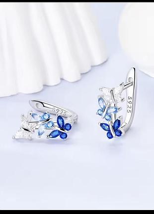 Срібні сережки з метеликами 925