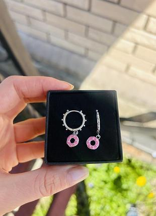 Срібні сережки  дитячі пончик 925