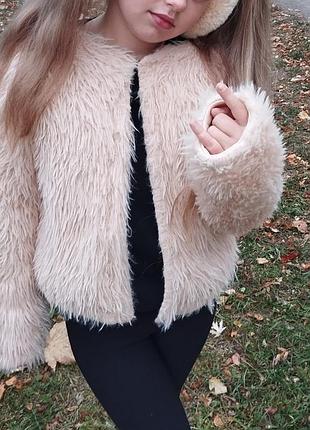 Шуба полушубок лама на 8-9 лет