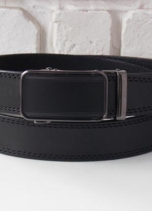 Ремень прошитый автомат кожаный мужской + коробка