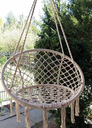 Подвесное садовое кресло качели гнездо аиста бежевый shop ua