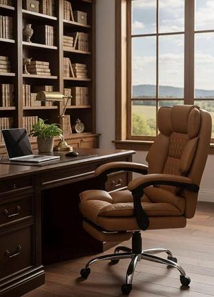 Компьютерное кресло для дома стул компьютерный  diego comfort pro светло-коричневый профессиональное игровое кресло с подставкойsh