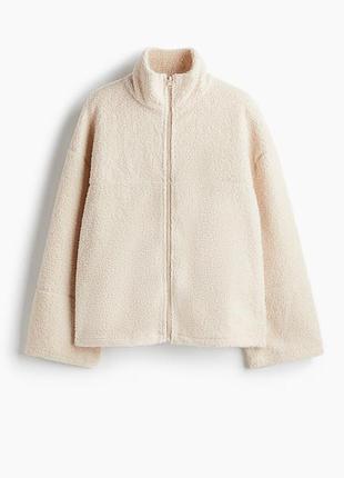 Светр молочний бежевий h&m зіп тедді