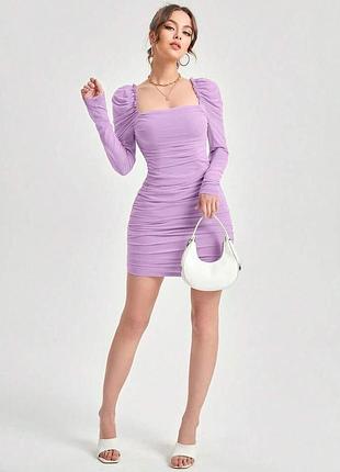 Сукня бузкова сіточка міні