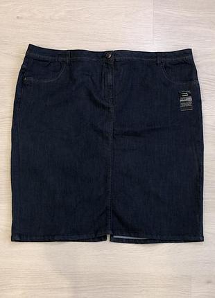 Джинсова спідниця міді з розрізом george, uk24