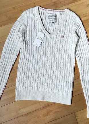 Бавовняний светр з шерстю мериноса