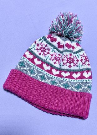 Шапка вязаная 7-10 лет детская 52-54 размер тепла lili &amp; dan для девочки 100% акрил