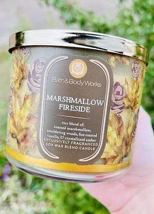 Свічка на 3 гноти marshmallow fireside від bath&body works