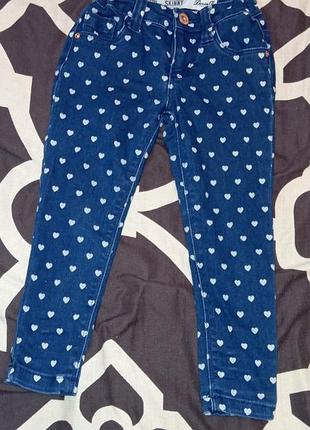 Скіни штани в сердечка для дівчинки