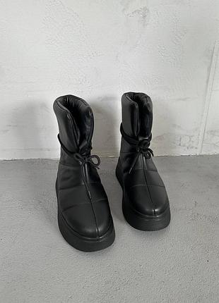 5223 легенькі теплющі та стильні дутики чоботи жіночі натуральна шкіра та взуття хутро