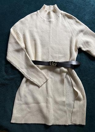 Молочный свитер туника only