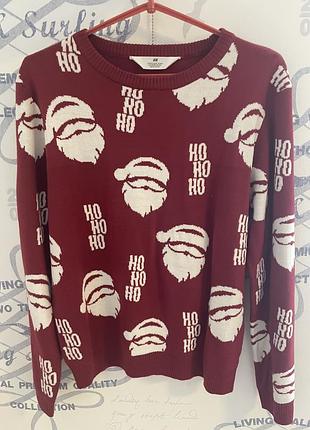 H&m новорічний светр  на хлопця 13-14 років 164-170см