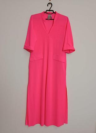 Платье миди lazy sportalm неоново розового цвета размер 38