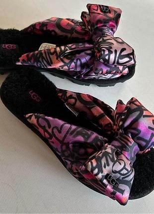 Ugg puffer оригинальные сланцы шлепанцы с бантами