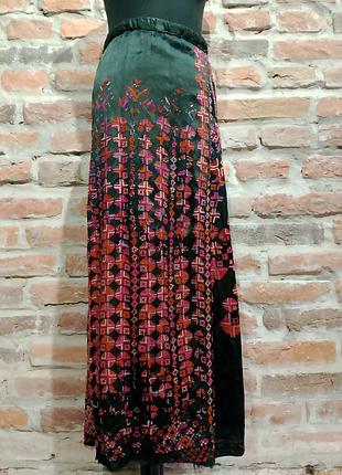 Винтаж. роскошь, шовковая юбка с ручной вышивкой