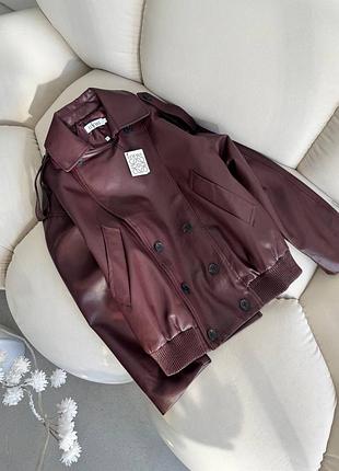 Брендова жіноча еко шкіряна куртка бомбер