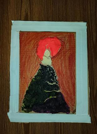 Поработка из соленого теста "гора на рассвете"