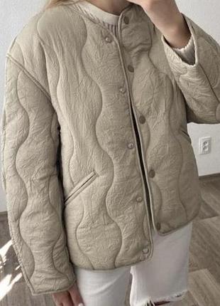 Куртка стьогана стьобана корточка бомбер h&m