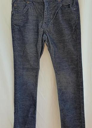 Брюки на мальчика праздничные микровельвет темно синий стильные на 6-7 лет 122 рост