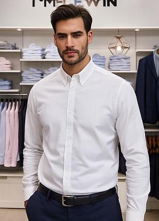 Сорочка чоловіча tm lewin біла розмір xl 100% бавовна