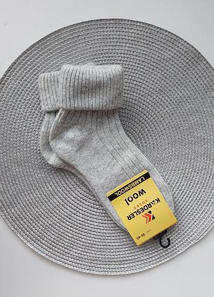 Женские шерстяные зимние высокие носки с отворотом в рубчик кардешлер. туречевая 35-40р.св.серый