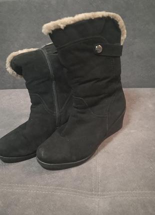 Замшевые ботинки зимние