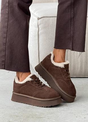 Сноубутсы на шнуровке
цвет: коричневый | тоффи, натуральная замша