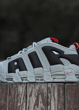 Nike air more uptempo low grey black red