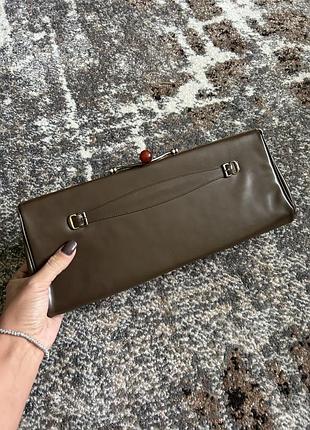 Шкіряний вінтажний клатч винтаж олд мани кожа сумка