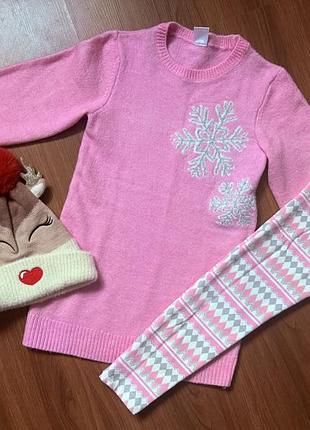 Светр туніка з лосінами для дівчинки 110 см