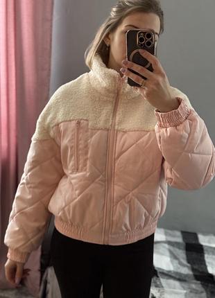 Жіноча куртка бомбер шерпа барашек на осінь розмір м-л