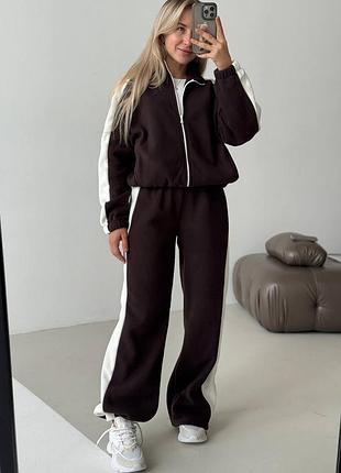 Флісовий спортивний костюм з лампасами