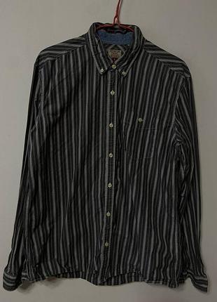 Сорочка рубашка чоловіча сіра смужка next, розмір l.