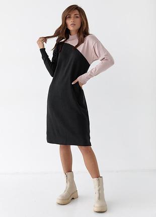 Платье женское вязанное черное