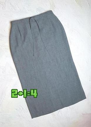 2+1=4 стильная серая прямая юбка миди на резинке вверху canda, размер 48 - 50