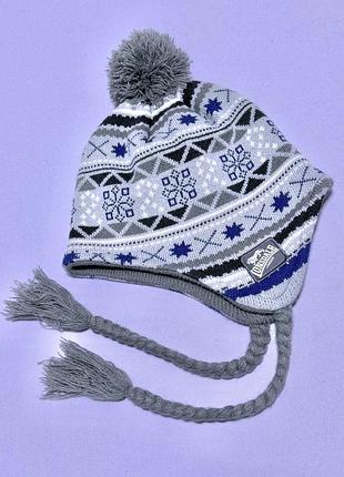 Шапка зимова 7-10 років 54 розміру дитяча тепла для хлопчика lonsdale