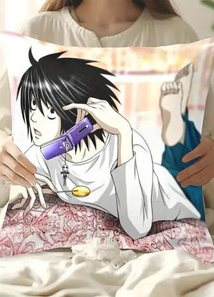 Декоративна подушка з принтом аніме death note — стильний аксесуар для дому та подарунок фанатам