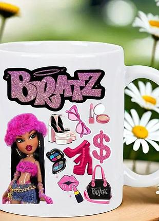 Керамічна кружка bratz з блискучим принтом – стильний аксесуар у y2k стилі