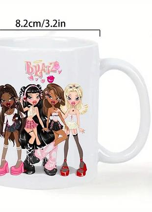 Керамічна кружка bratz з чотирма дівчатами – стильна чашка у y2k естетиці