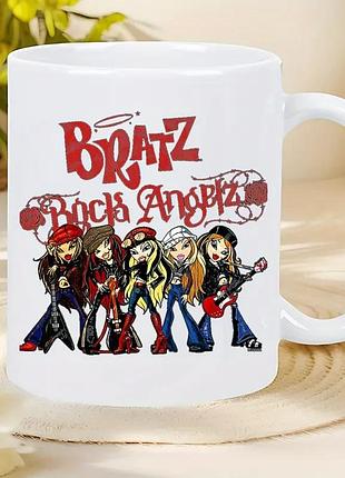 Керамічна кружка bratz rock angelz – стильна чашка з принтом героїнь, 330 мл