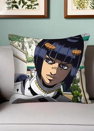 Подушка декоративная с принтом bruno bucciarati jojo’s bizarre adventure – стильный декор, фанатам аниме