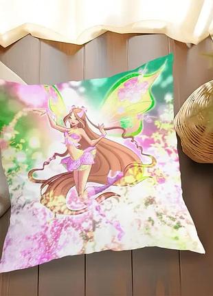 Декоративная подушка с принтом феи winx – стильный акцент для комнаты, подарок фанатам аниме и мультсериалу